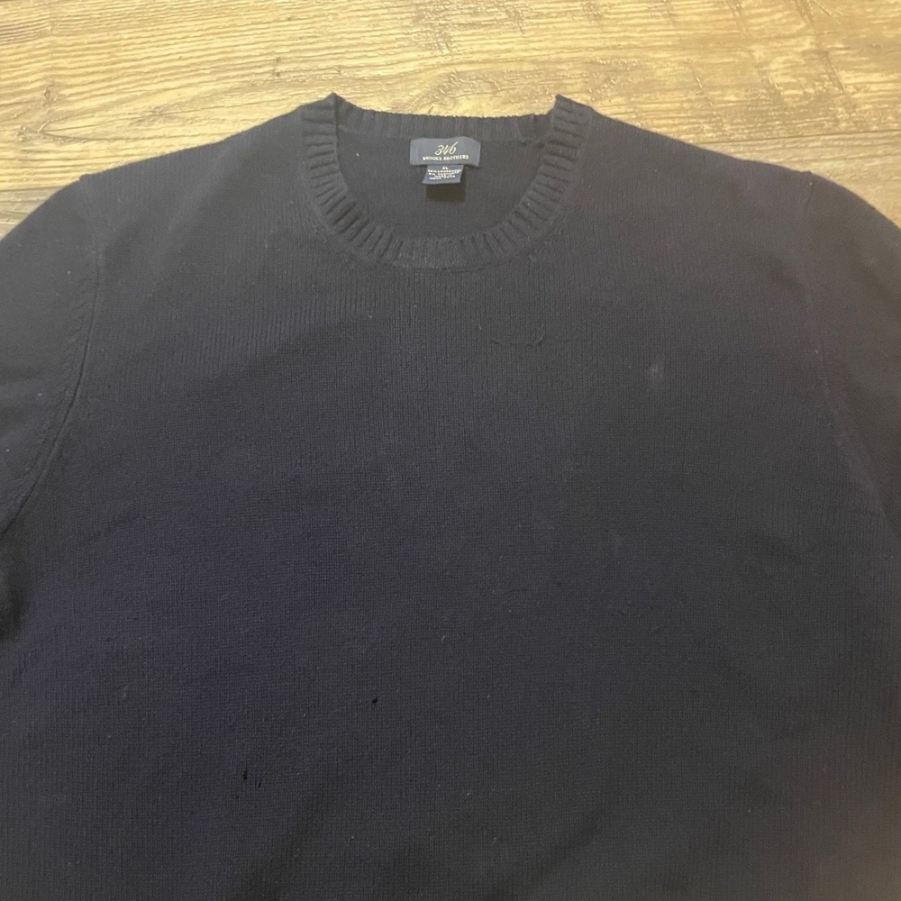Brooks Brothers‎ 346 Mens Navy Lambswool Cashmere Sweater Crewneck XL - Picture 2 of 11